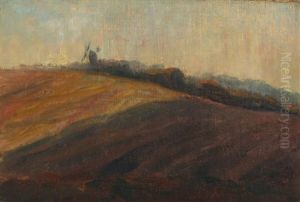 Landscape With A Windmill by Albert Gottschalk