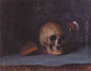 Nature Morte Med Dodningehoved by Albert Gottschalk