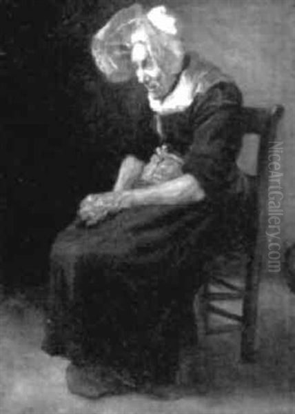 An Old Brittany Peasant Woman - view 1