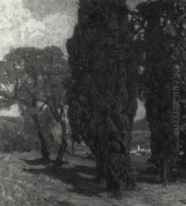 Cypress Trees by Frederick Carl Gottwald