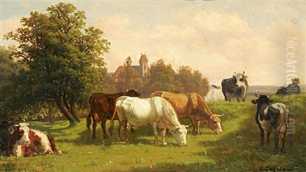 Der Viehhirte Mit Seiner Herde Auf Der Weide - view 1
