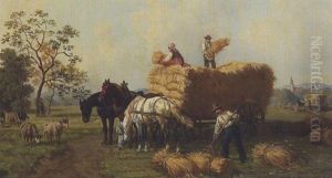 Getreideernte by Eduard Goetzelmann