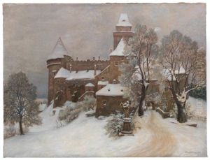 View Of Burg Heidenreichstein On A Winter"s Day by Hans Goetzinger