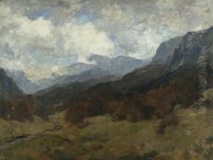 Gebirgslandschaft. by Fritz Baer