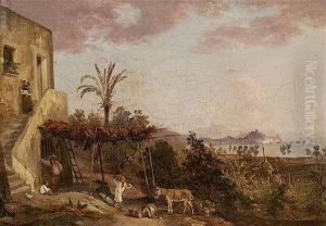 Views Of Ischia by Carl (Karl) Wilhelm Goetzloff