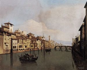 Blick Uber Den Arno Auf Malerische Hauserfront In Florenz Blick Uber Den Arno Auf Malerische Hauserfront In Florenz