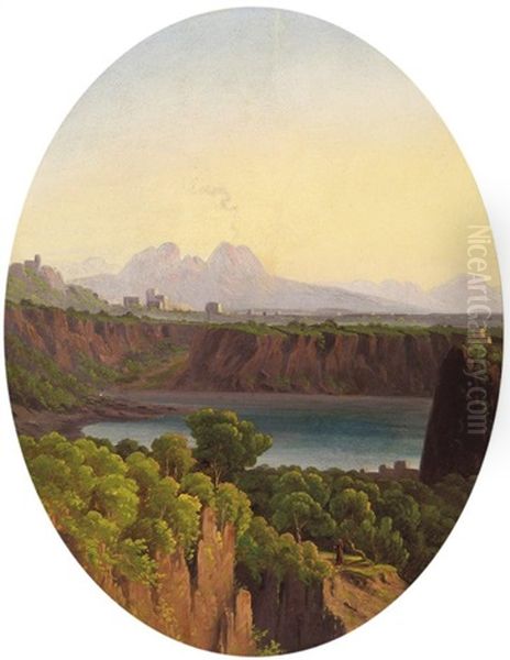 Italienische Gebirgslandschaft Mit Einem See - view 1