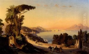 Blick Vom Monte Di Posilippo Auf Neapel by Carl (Karl) Wilhelm Goetzloff