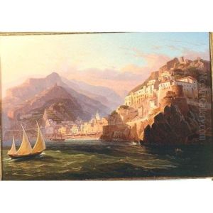 View Of Amalfi, Italy by Carl (Karl) Wilhelm Goetzloff