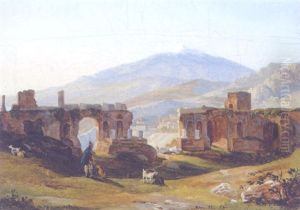 Das Griechische Theater Von Taormina by Carl (Karl) Wilhelm Goetzloff