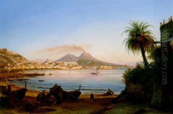 A View Of The Neapolitan Bay With The Vesuvius In The Background - view 1