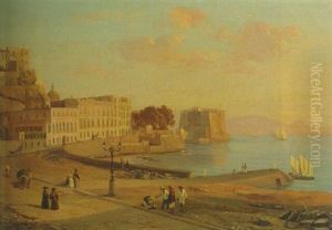 The Bay Of Naples by Carl (Karl) Wilhelm Goetzloff