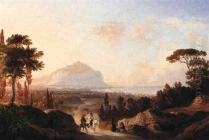 Ansicht Von Palermo Mit Dem Monte Pellegrino by Carl (Karl) Wilhelm Goetzloff