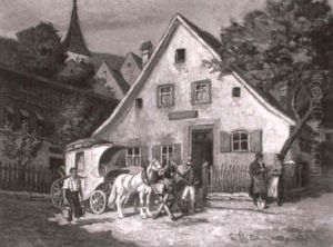 Dorfliche Idylle Aus Der Umgebung Von Munchen by Paul Goetz-Racknitz