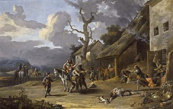 Mercenaries Plundering A Village - view 1