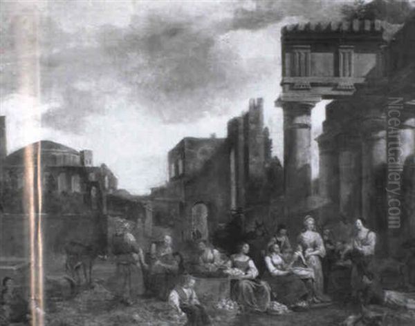 A Market Amongst Classical Ruins - view 1
