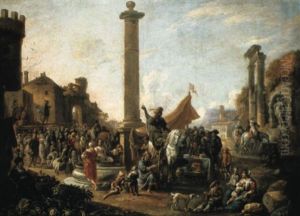 La Place Du Marche by Antoon Goubau