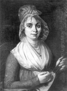Portrait De Femme Jouant De La Mandoline by Innocent Louis Goubaud