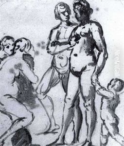 Studies Of Nude Figures by Hendrik Goudt
