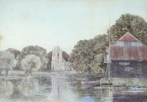 On The Thames - Sunbury Weir, Surrey by Alexander Carruthers Gould