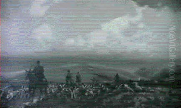 With The D & S.s.h. On Stoke Common Exmour/a Hunting Scene - view 1