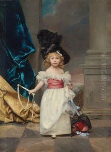 Full-length Portrait Of Therese Girard At The Age Of Three by Jules Adolphe Goupil