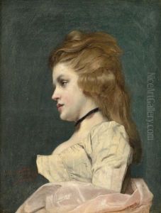Portrait De Jeune Femme De Profil by Jules Adolphe Goupil