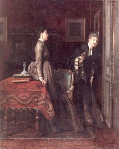 Eavesdropping by Jules Adolphe Goupil