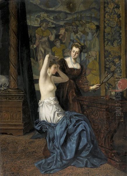 Interieur Intime Avec Femme A Sa Toilette - view 1