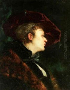 Portrait Of A Lady With Scarlet Velvet Hat