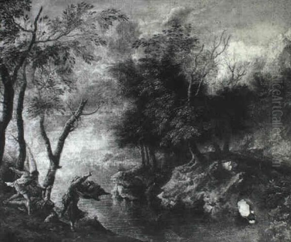 An Italianate River Landscape With The Death Of St. Peter Martyr - view 1