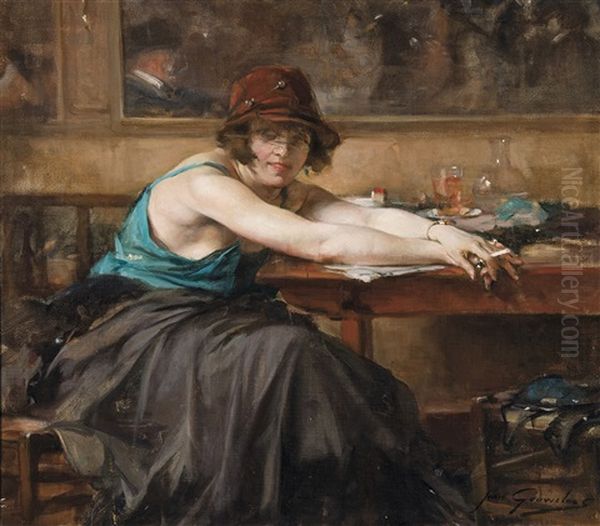 Femme Dans Un Cafe - view 1