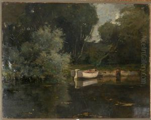 Barque Sur L'etang by Jean Leon Henri Gouweloos