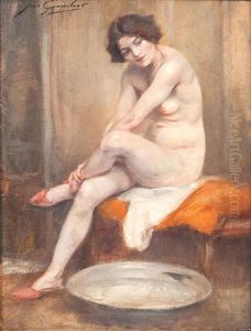 Nu Assis by Jean Leon Henri Gouweloos