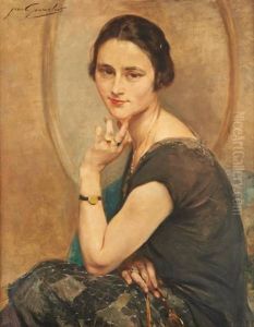 Portrait De Jeune Femme Au Face-a-main