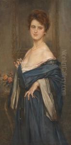 Elegante A La Robe Bleue