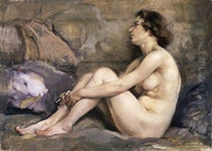 Naakt Met Sigaret by Jean Leon Henri Gouweloos