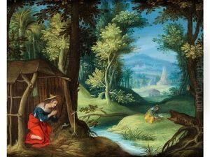 Die Eremitin Maria Von Agypten In Anbetung Des Kreuzes