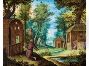 Der Eremit Sankt Theobaldus Im Gebet by Abraham Govaerts
