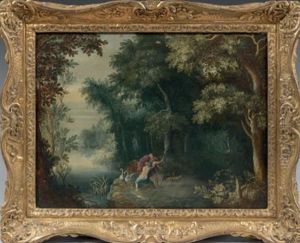 Venus Et Adonis Dans Un Paysage by Abraham Govaerts