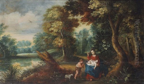 A Wooded Landscape With Mary And Child With The Infant Saint John The Baptist - view 1