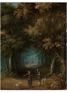 Waldschneise Mit Figurenstaffage Waldschneise Mit Figurenstaffage