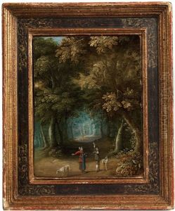Waldlandschaft Mit Figurenstaffage by Abraham Govaerts