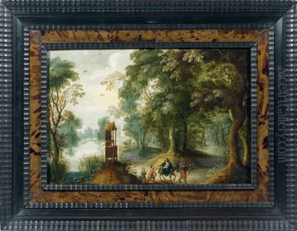 Paysage De Foret Avec La Fuite En Egypte - view 1