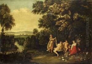 Allegorie De L'abondance Dans Un Paysage by Abraham Govaerts