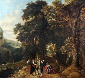 Landschaft Mit Abraham Und Den Drei Engeln