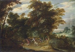 A Wooded Landscape With The Hunt For The Calydonian Boar (collab. W/frans Franken Ii)