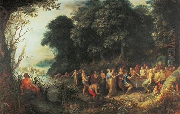 Neptun Und Amphitrite Bei Einem Bankett Inmitten Einer Bewaldeten Landschaft (collab. W/frans Francken De Jonge) - view 1