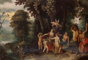 Bacchus And Ceres Feasting On Food And Wine In A Wooded Landscape (sine Cerere Et Baccho Friget Venus)