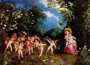 Vierge A L'enfant Accompagnee Des Anges Dans Un Paysage Vierge A L'enfant Accompagnee Des Anges Dans Un Paysage